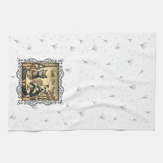 Wit morsen van de Tea Kitchen Handdoek (Horizontaal)