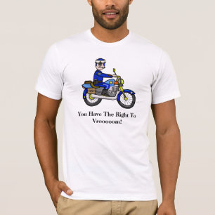 Wit Motorcycle Cop Cartoon T-shirt