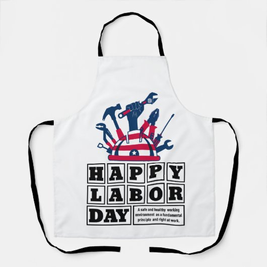 Wit na vakantie Labor Day Schort (Voorkant)