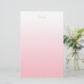 Wit naar Lichtroze Ombre Persoonlijk Briefpapier (Staand voorkant)
