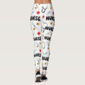 Wit Naarzorg Leven Naadloos Patroon (2) Leggings (Achterkant)