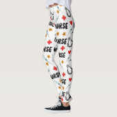 Wit Naarzorg Leven Naadloos Patroon (2) Leggings (Links)