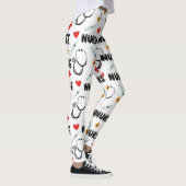Wit Naarzorg Leven Naadloos Patroon (2) Leggings (Rechts)