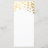 Wit & namaak gouden confetti elegant menukaart (Achterkant)