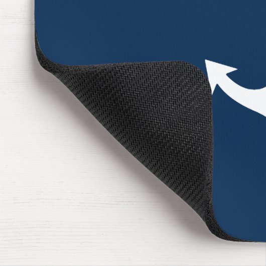 wit nautisch anker op blauw van de marine muismat (Hoek)