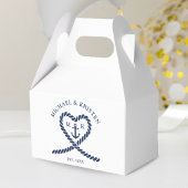 Wit & nautisch blauw touw hart anker bruiloft bedankdoosjes