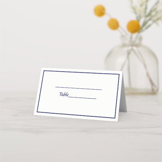 Wit Navy Blauw Diamant Monogram Font DIY BG Plaatskaartje (Voorkant)