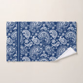Wit & Navy Blauw Elegant  Paisley Patroon Bad Handdoek (Handdoek)