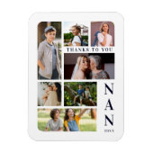 Wit & Navy Blue Classic 7 Multi Foto's Collage Magneet (Verticaal)