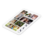 Wit & Navy Blue Classic 7 Multi Foto's Collage Magneet (Linkerzijde)
