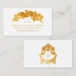 Wit & Nep faux goud folie barok trouwwebsite Informatiekaartje