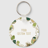 Wit | Nep Glitter Elegante Ronde Sleutelhanger (Voorkant)