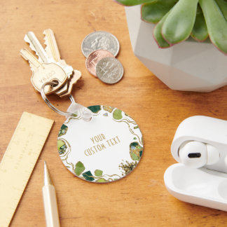 Wit | Nep Glitter Elegante Ronde Sleutelhanger