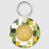 Wit | Nep Glitter Elegante Ronde Sleutelhanger (Achterkant)