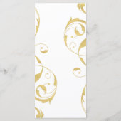 Wit & Nepgoud Bloemswirl Chic Trouwmenu Menu (Achterkant)