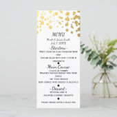 Wit & Nepgoud Confetti Elegante Menukaart (Staand voorkant)