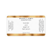 Wit & Nepgoud Moderne Cosmetica Druppelfles Etiket (Voorkant)