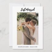Wit net getrouwd foto aankondiging Kaart (Voorkant)