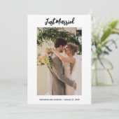 Wit net getrouwd foto aankondiging Kaart (Staand voorkant)