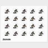 Wit nieuw einde spoor ronde sticker (Vel)