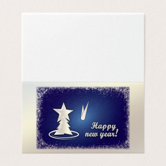 Wit Nieuwjaar Kaart (Buitenkant ongevouwen)