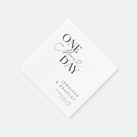 Wit Nog een dag repetitie diner Servet (Hoek)