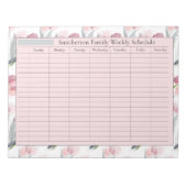 Wit Notitieblok Wekelijks planningsschema roze blo (Voorkant)