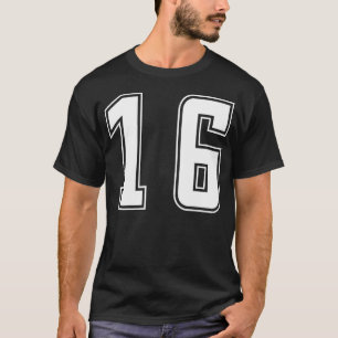 Wit Nummer 16 Team Junior Sport Genummerd T-shirt