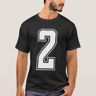 Wit Nummer 2 Team Junior Sport Genummerd Uniform T-shirt