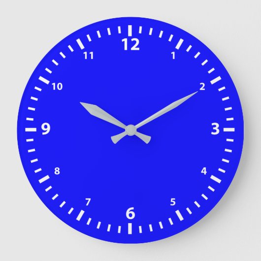 Wit nummer klokvlak op blauw grote klok (Voorkant)