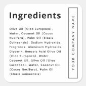 Wit of een kleur trendy ingrediënt lijst product vierkante sticker (Voorkant)