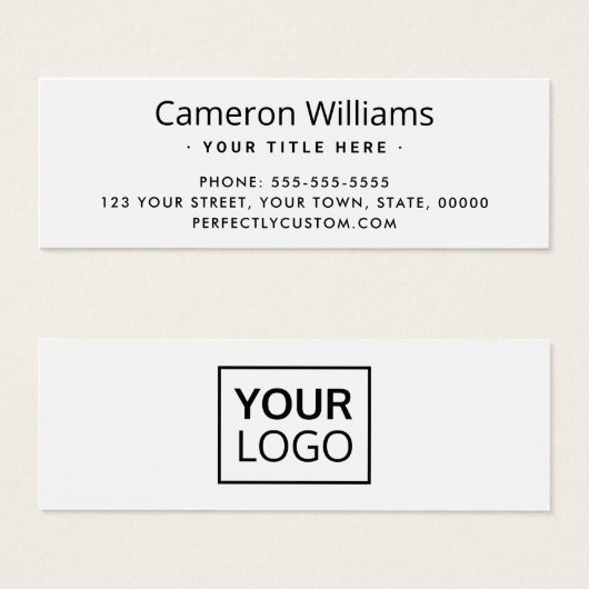 Wit of om het even welk logo Mini Visitekaartje va (Voorkant /achterkant)