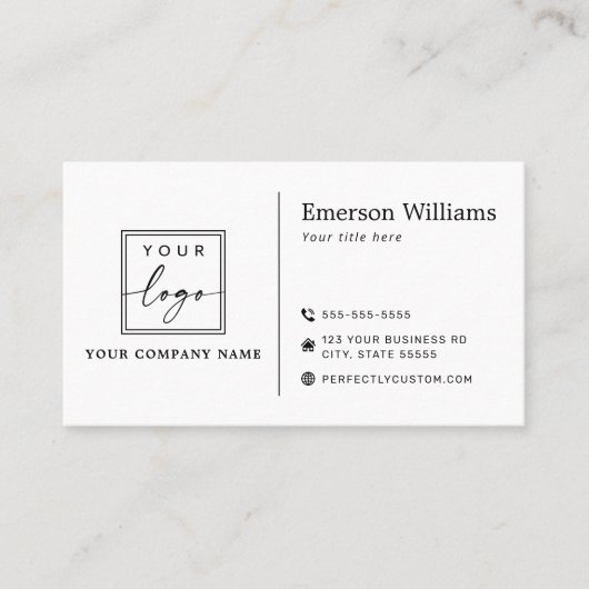 Wit of om het even welke kleur douane logo modern  visitekaartje (Voorkant)