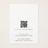 Wit of om het even welke kleur logo QR-oorbel vert Visitekaartje (Achterkant)
