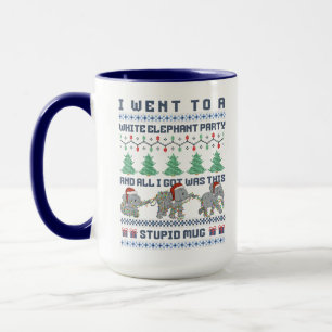 Wit Olifant Feestje Grappige Lelijke Kerstgrap Mok