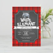 Wit-olifant kerstcadeau-uitwisseling kaart (Staand voorkant)