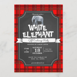 Wit-olifant kerstcadeau-uitwisseling kaart