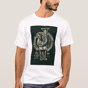 Wit  Olifanten Tuba Speler Graphic T-shirt