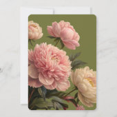 Wit & Olijf | Blush Roos huwelijksuitnodiging Kaart (Achterkant)