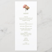 Wit & Olijf | Chic Floral Roos bruiloft Menu (Voorkant)
