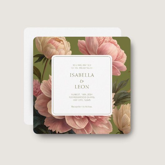 Wit |  Olijf & Roos bruiloft uitnodiging