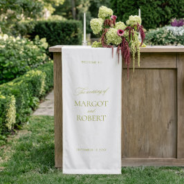 Wit & Olijfgroen Trouw Welkom Bord Banner
