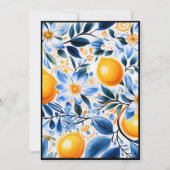 Wit Omlijnde Botanische Citrus Thema Uitnodiging (Achterkant)
