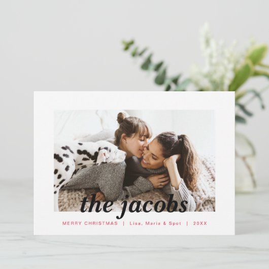 Wit omrande Picture Window Feestdagenkaart (Staand voorkant)