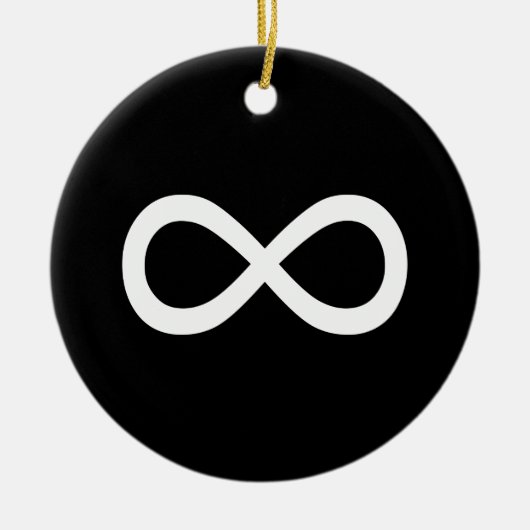 Wit Oneindigheidssymbool Keramisch Ornament (Voorkant)