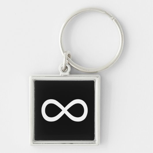 Wit Oneindigheidssymbool Sleutelhanger (Voorkant)