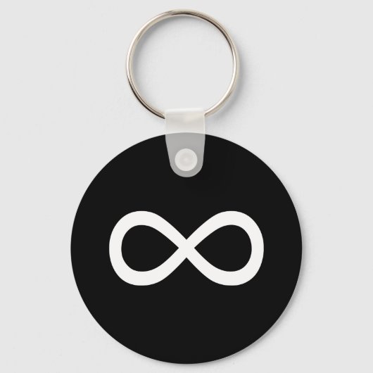 Wit Oneindigheidssymbool Sleutelhanger (Voorkant)