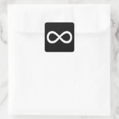 Wit Oneindigheidssymbool Vierkante Sticker (Tas)