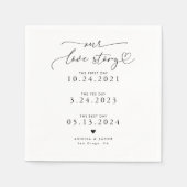 Wit Ons Liefdesverhaal Elegant Script Trouwservet Servet (Voorkant)