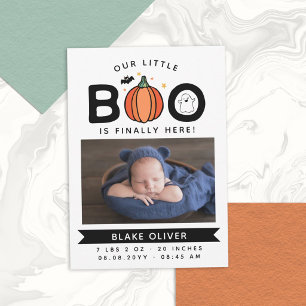 Wit Onze Kleine Boo Eindelijk Hier Halloween Baby Aankondiging